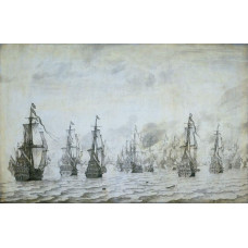 Zeeslag bij Duinkerken - Willem van de Velde I - 1659