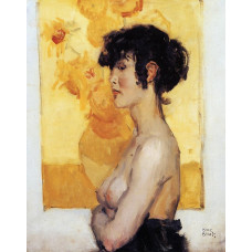 Vrouw voor Zonnebloemen van Van Gogh - Isaac Israëls - 1917