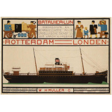 Stoomschip "Batavier" poster - 1915