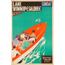 Boston and Maine poster - Lake Winnepesaukee