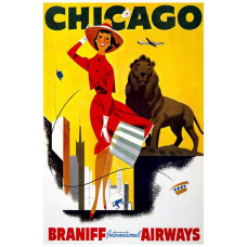 Braniff poster Chicago - 50er jaren