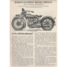 Harley-Davidson politie motor advertentie - 1928