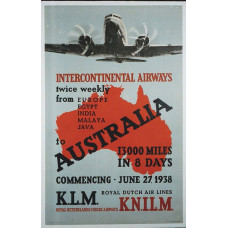 KLM Intercontinental Service poster 1938