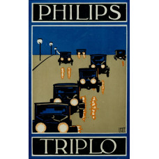 Philips Triplo autolampen poster - 20er jaren