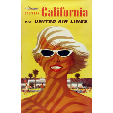 United Airlines poster Zuid-Californië