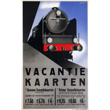 Vacantiekaarten poster - NS - 1938 - overdruk