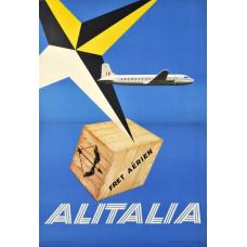 Alitalia luchtvracht poster - vijftiger jaren