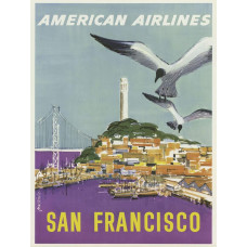 American Airlines poster San Francisco - 1966