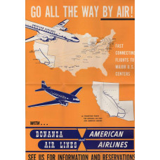 Bonanza Airlines poster - 60er jaren