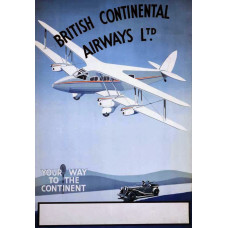 British Continental Airways poster - ca. 1935