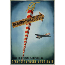 CSA poster Amsterdam-Praag - 1951