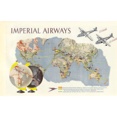 Imperial Airways -  routekaart poster, 1937