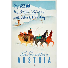 KLM poster wintersport Oostenrijk - 1947