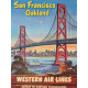 Western Airlines poster San Francisco en Oakland - 1956