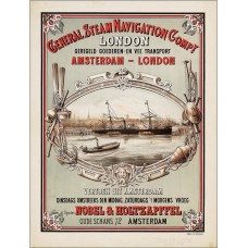 General Steam Navigation Co. poster - Amsterdam-London - 1878-9