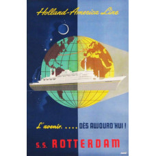 Holland-Amerika Lijn poster SS Rotterdam - 1955