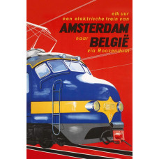 NS poster Amsterdam - België - 1957
