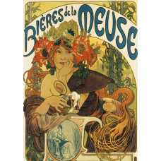 Bières de la Meuse poster - Alphonse Mucha