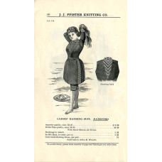 Gebreid badpak - catalogus prent - 1892