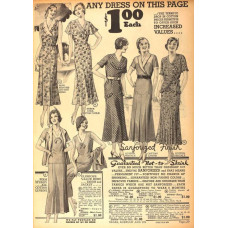 Jurken aanbieding - Sears catalogus pagina - 1932 - overdruk