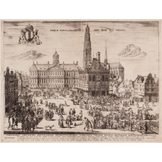 Prent Dam te Amsterdam - 1655