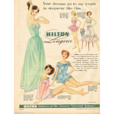 Hilton lingerie advertentie - Australië - 1956 - overdruk 