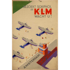 KLM reclame kaart - Bezoekt Schiphol