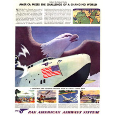 PanAm - America meets the challenge! advertentie, 1940