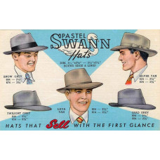 Swann hoeden reclamekaart - 40er jaren