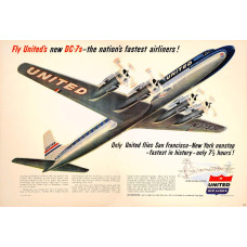 United Airlines - DC-7 advertentie - 1954