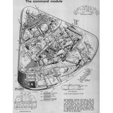 Apollo capsule - 1969 - opengewerkte tekening