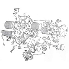 Citroën 2CV motor tekening