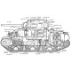 M4A4 Sherman tank - opengewerkte tekening