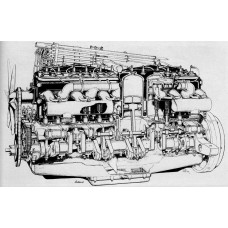 Rolls-Royce motor - opengewerkte tekening