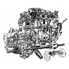 Citroën CX motor - opengewerkte tekening