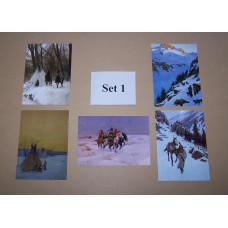 5 Kaarten met Indiaanse winter motieven - set 1