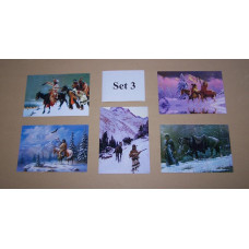 5 Kaarten met Indiaanse winter motieven - set 3